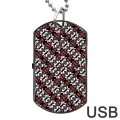 Linear Geometric Modern Pattern Dog Tag Usb Flash (two Sides) by dflcprintsclothing