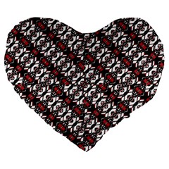 Linear Geometric Modern Pattern Large 19  Premium Flano Heart Shape Cushions by dflcprintsclothing