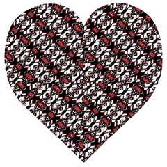 Linear Geometric Modern Pattern Wooden Puzzle Heart by dflcprintsclothing