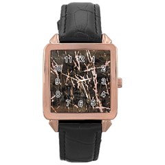 Abstract Light Games 4 Rose Gold Leather Watch  by DimitriosArt