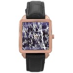 Abstract light games 5 Rose Gold Leather Watch  Front