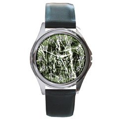 Abstract Light Games 6 Round Metal Watch by DimitriosArt