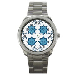 Abstract Pattern Geometric Backgrounds   Sport Metal Watch by Eskimos