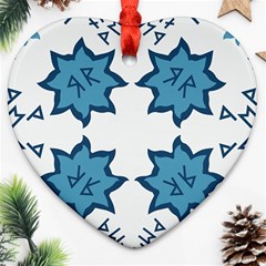 Abstract Pattern Geometric Backgrounds   Heart Ornament (two Sides) by Eskimos