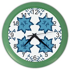 Abstract Pattern Geometric Backgrounds   Color Wall Clock by Eskimos