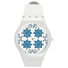 Abstract Pattern Geometric Backgrounds   Round Plastic Sport Watch (m) by Eskimos