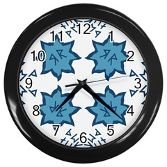 Abstract Pattern Geometric Backgrounds   Wall Clock (black) by Eskimos