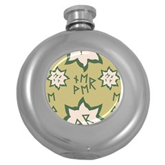 Abstract Pattern Geometric Backgrounds   Round Hip Flask (5 Oz) by Eskimos