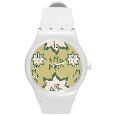 Abstract pattern geometric backgrounds   Round Plastic Sport Watch (M)