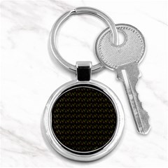 Fern Pattern 2 Black Key Chain (round)