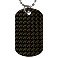 Fern Pattern 2 Black Dog Tag (two Sides)