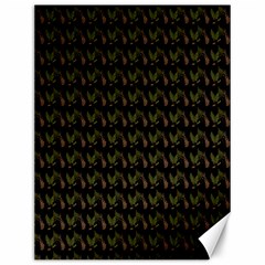 Fern Pattern 2 Black Canvas 12  X 16  by violetheavensky