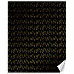 Fern Pattern 2 Black Canvas 16  X 20  by violetheavensky