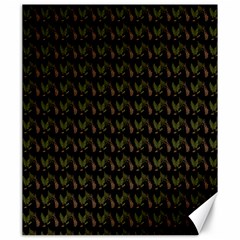 Fern Pattern 2 Black Canvas 20  X 24  by violetheavensky