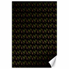 Fern Pattern 2 Black Canvas 20  X 30 