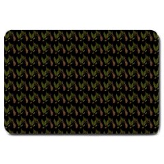 Fern Pattern 2 Black Large Doormat  by violetheavensky