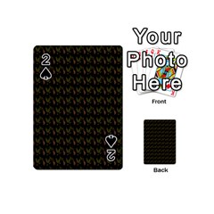 Fern Pattern 2 Black Playing Cards 54 Designs (mini) by violetheavensky