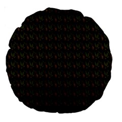 Fern Pattern 2 Black Large 18  Premium Round Cushions