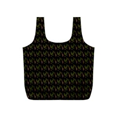 Fern Pattern 2 Black Full Print Recycle Bag (s)