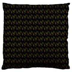 Fern Pattern 2 Black Large Flano Cushion Case (one Side) by violetheavensky