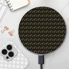 Fern Pattern 2 Black Wireless Charger by violetheavensky