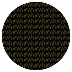 Fern Pattern 2 Black Round Trivet