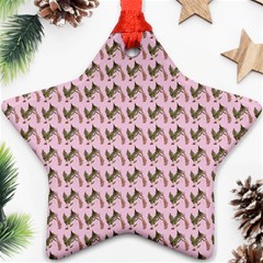 Fern Pattern 2 Pink Star Ornament (two Sides) by violetheavensky