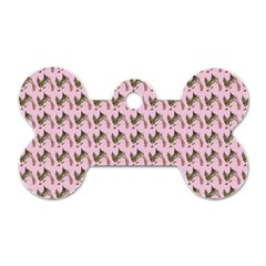 Fern Pattern 2 Pink Dog Tag Bone (one Side) by violetheavensky