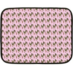 Fern Pattern 2 Pink Double Sided Fleece Blanket (mini)  by violetheavensky