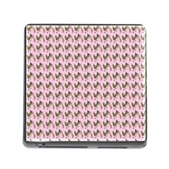 Fern Pattern 2 Pink Memory Card Reader (square 5 Slot)