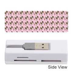 Fern Pattern 2 Pink Memory Card Reader (stick) by violetheavensky