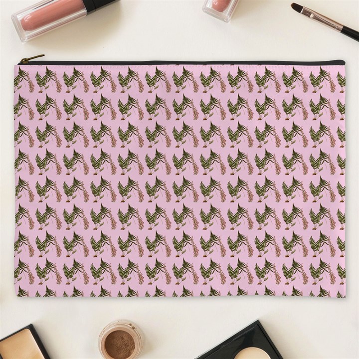 Fern Pattern 2 Pink Cosmetic Bag (XXXL)