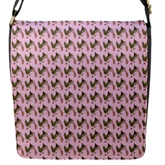 Fern Pattern 2 Pink Flap Closure Messenger Bag (s) by violetheavensky