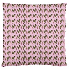 Fern Pattern 2 Pink Large Flano Cushion Case (two Sides) by violetheavensky