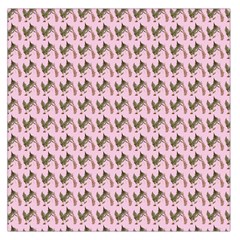 Fern Pattern 2 Pink Large Satin Scarf (square) by violetheavensky