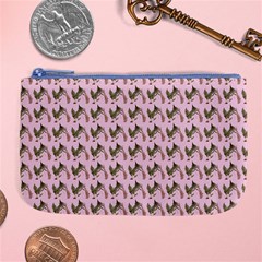 Fern Pattern 2 Pink Large Coin Purse by violetheavensky