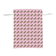 Fern Pattern 2 Pink Lightweight Drawstring Pouch (l)