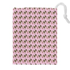 Fern Pattern 2 Pink Drawstring Pouch (5xl) by violetheavensky