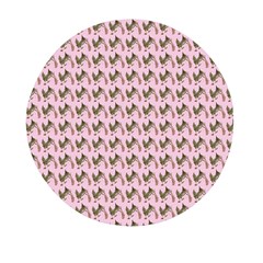 Fern Pattern 2 Pink Mini Round Pill Box (pack Of 5) by violetheavensky