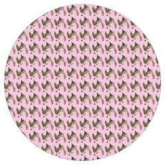 Fern Pattern 2 Pink Round Trivet