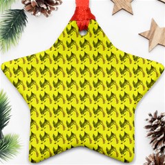 Fern Pattern 2 Yellow Ornament (star) by violetheavensky