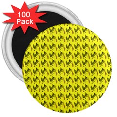 Fern Pattern 2 Yellow 3  Magnets (100 Pack) by violetheavensky