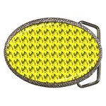 Fern Pattern 2 Yellow Belt Buckles Front