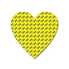 Fern Pattern 2 Yellow Heart Magnet by violetheavensky