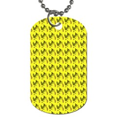 Fern Pattern 2 Yellow Dog Tag (one Side) by violetheavensky