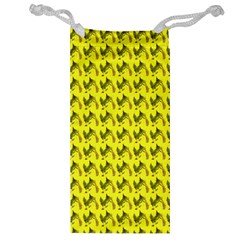 Fern Pattern 2 Yellow Jewelry Bag by violetheavensky