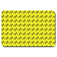 Fern Pattern 2 Yellow Large Doormat  by violetheavensky