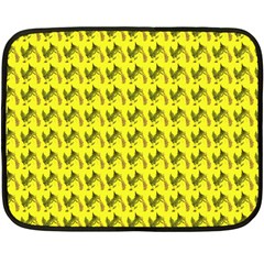 Fern Pattern 2 Yellow Fleece Blanket (mini) by violetheavensky