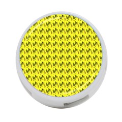 Fern Pattern 2 Yellow 4-port Usb Hub (two Sides)