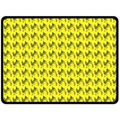 Fern Pattern 2 Yellow Fleece Blanket (large)  by violetheavensky